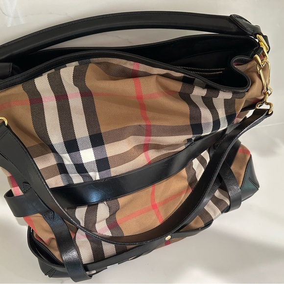 Burberry Bridle Whipstitch House Check Large Gosford Shoulder Hobo Bag - Picture 11 of 11